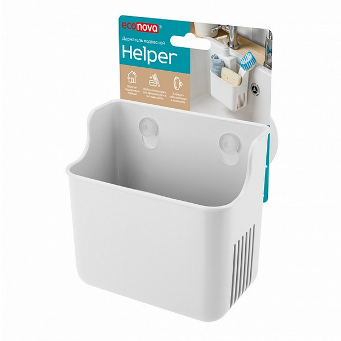  Держатель подвесной на присосках белый 127*90*124мм Helper
