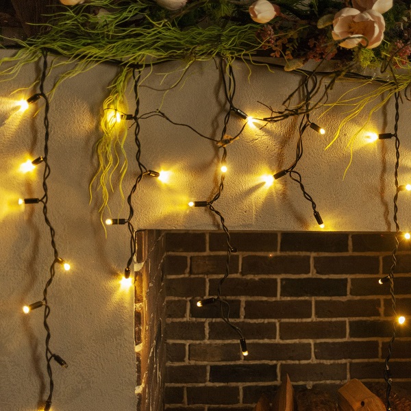  Гирлянда св/д бахрома 5м уличная 300LED IP67 черный кабель/теплый свет ULD-B5007-300