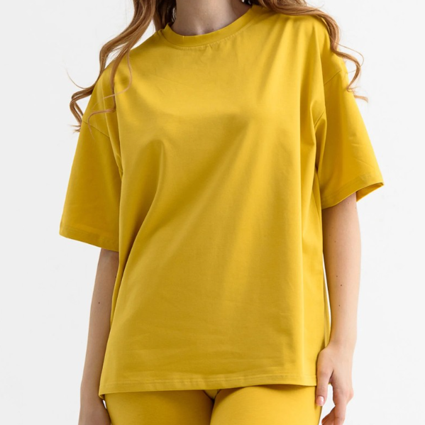  Футболка жен. Оверсайз р.46 горчичный 1922-К