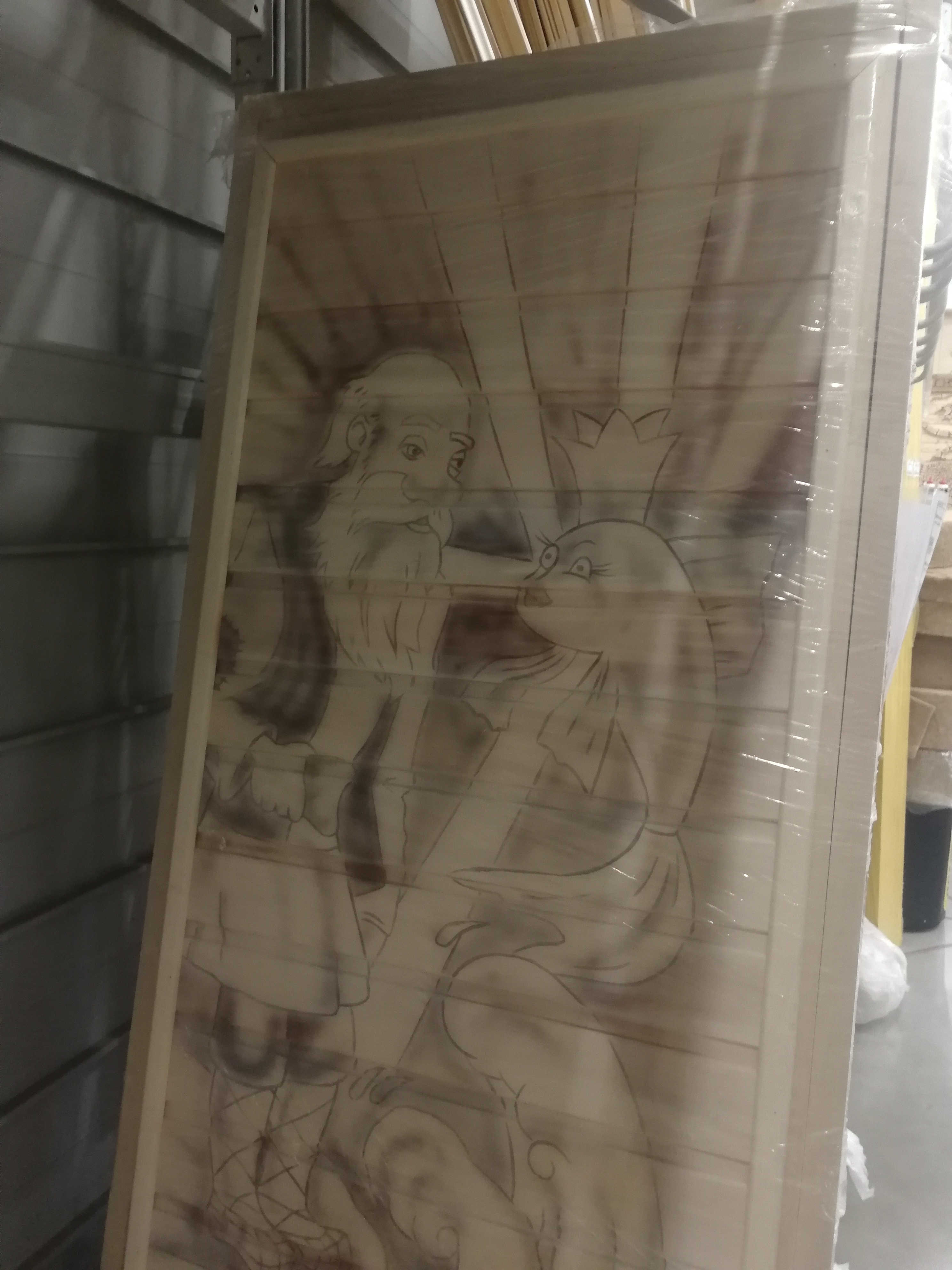  Дверной блок банный из Липы 1,90х0,70 Панно (С)