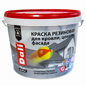  Краска резин д/кровли,цоколя,фасада коричневый 12кг DALI арт.20732 Рогнеда