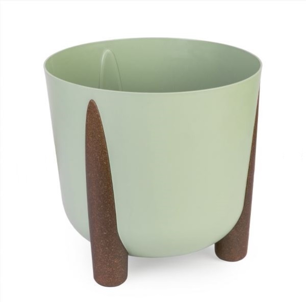  Кашпо 21л на ножках Жардин (с дренажной вставкой) оливковый М9144