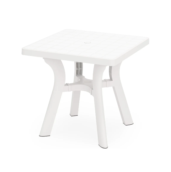  Стол садовый пластиковый квадратный Атлант белый  800мм М8821