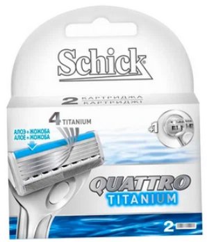  Кассеты Schick Quatro Titanium 2шт
