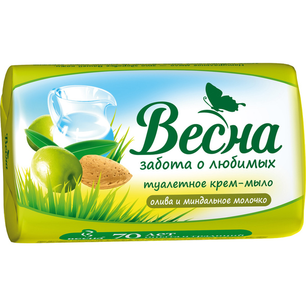  Мыло 90г Олива и миндальное молочко Весна 6088