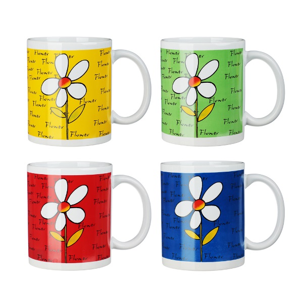  Кружка 320мл Цветок фарфор 4 дизайна 806-346