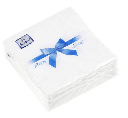  Салфетки бумажн. Art Bouquet 2-х сл 30шт Подарок синий 20*20см 57616