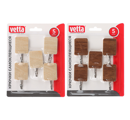  Крючок самоклеющийся 5шт ПВХ VETTA 440-374