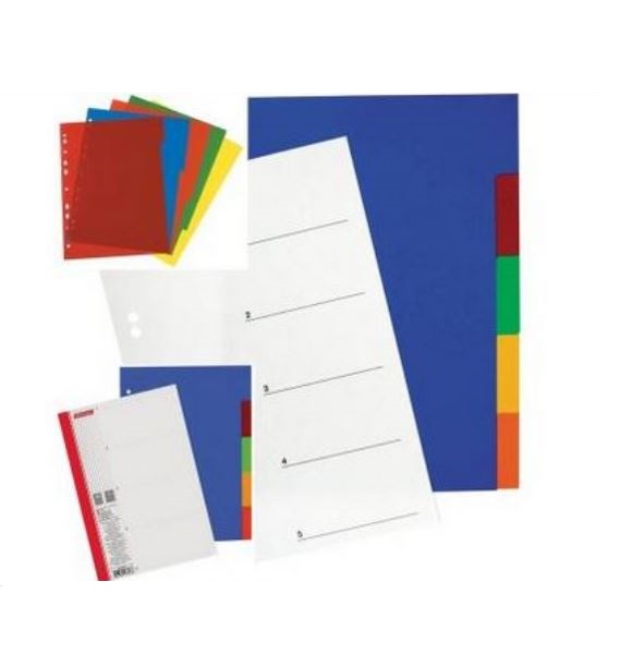  Разделитель лист  перф. А5 5цв. гориз AL12383