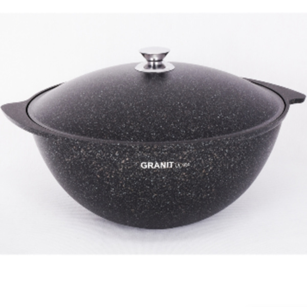  Казан алюминиевый литой 9л для плова кго95а с крышкой Granit ultra оригинал Кукмара