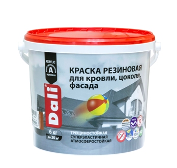  Краска резин д/кровли,цоколя,фасада терракот 6кг DALI арт.20724 Рогнеда