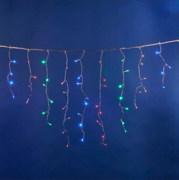  Гирлянда св/д бахрома 3м 200LED IP20 разноцвет/прозрачный провод ULD-B3010-200