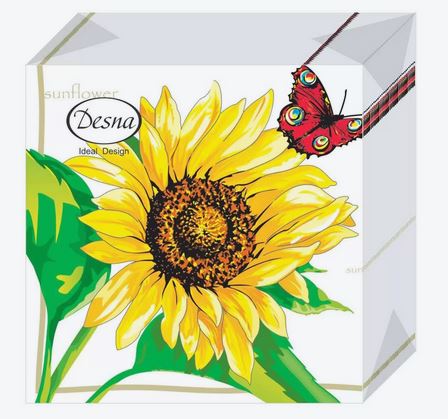  Салфетки бумажн. Desna Design 1-но сл 40шт 24*24 Подсолнух 57457