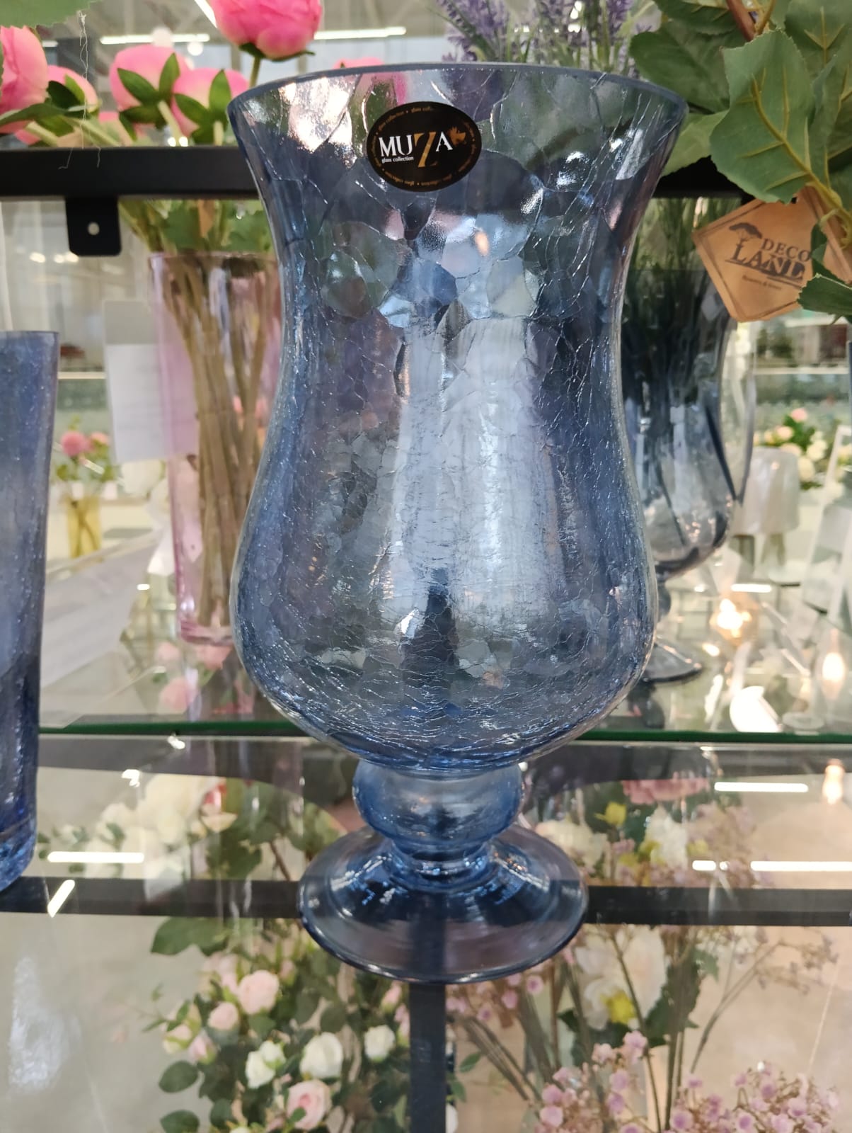  Ваза для цветов 31см Amfora Cracle Blue 380-648