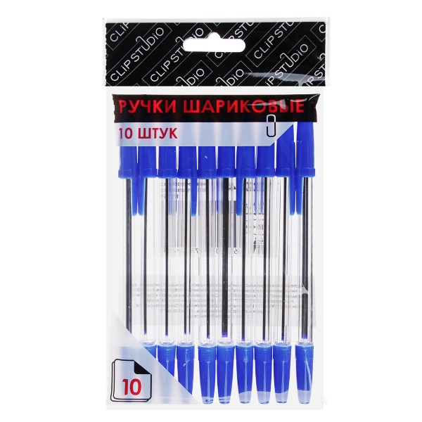  Ручка шариковая набор 10шт,синий 102-048