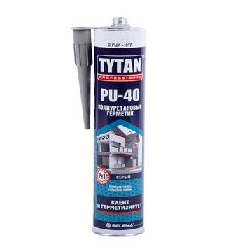  Герметик полиуретановый Professional PU 40 2в1 310мл серый Tytan 