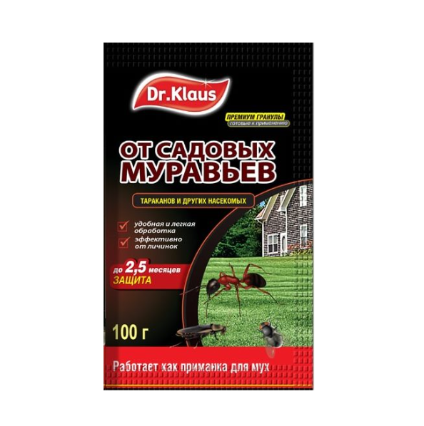  Гранулы от муравьев, др.насеком-х 100гр DK06320081 Dr.Klaus (уп.30)