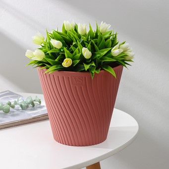  Горшок для цветов 2,7л VipSet с дренаж сист Луи белый