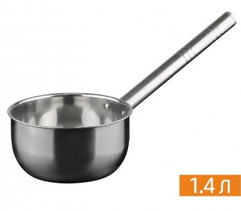 Ковш нерж 1,4л d16см без крышки длин.ручка AST-002-ДК-16 Astell