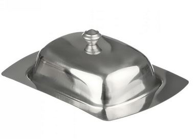  Масленка 19*12,7*6,5см нерж крышка купол 0089