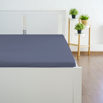  Простыня 160*200*30 мако сатин на резин Urban Classic 3085 сапфир Ла Прима