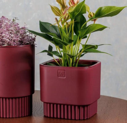  Горшок для цветов 5,5л VipSet с дренажной системой Бостон бордо