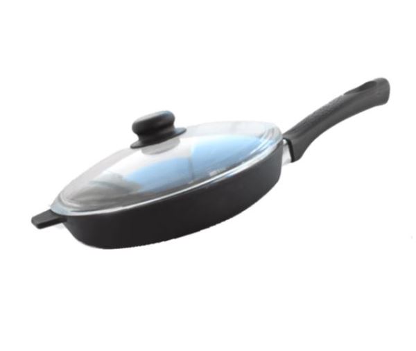  Сковорода 240*40мм чугун стекл.крыш бакелит.руч. б4042