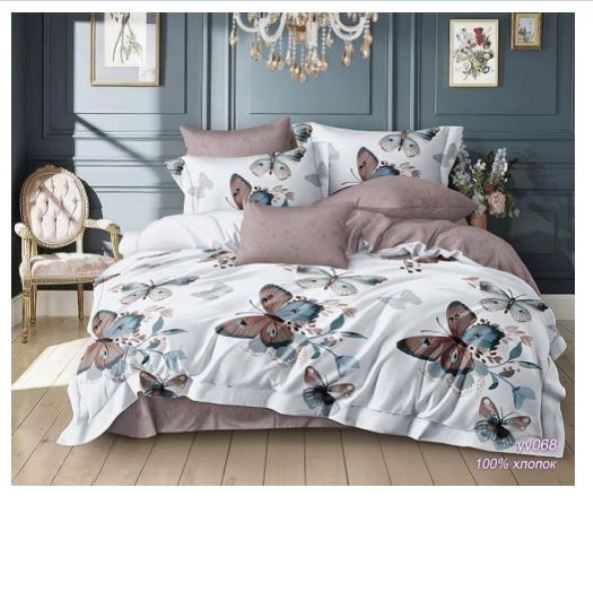  Постельное белье Евро поплин Олив.коллекц прост.на рез УУ068