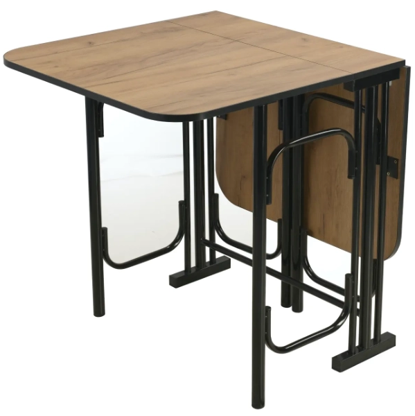  Стол трансформер ТС-2 120*68*76 Дуб вотан каркас черн БП-00021801 ( стол книжка)