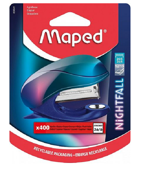  Степлер №26/6 Maped Nightfall до 15листов градиент-металлик 231491