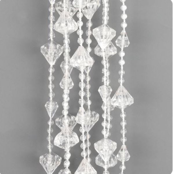  Гирлянда бусы 2,7м*10мм прозрач перламутровый MTGJ-23E25266 Аз