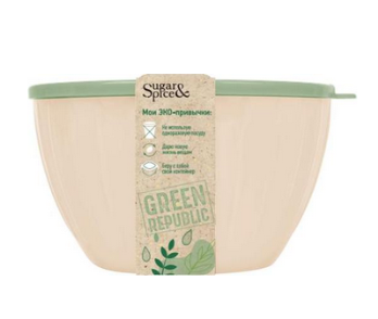  Салатник 2,8л с крыш лен SE1867GR Green Republic