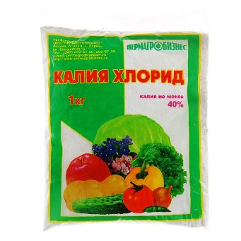  Удобрение для овощных и плодово-ягодных культур Калия хлорид 1кг (30) ПАБ