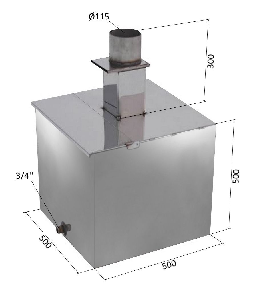  Бак для печи нержавеющий 120л Вертикальная 0058/5945/4674