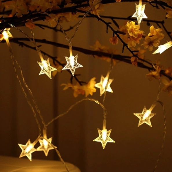  Гирлянда св/д Занавес звездочки 1,2*1,3м 64LED IP20 тепл.бел ENIZ-64W Эра
