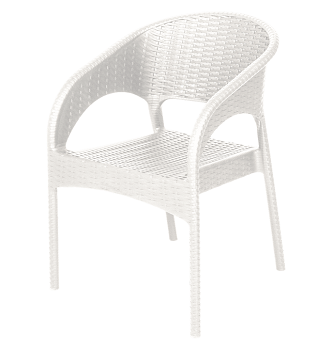  Стул садовый пластиковый 585х560х855мм Rattan белый Ola Dom