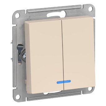  Выключатель 2СП беж индикатор AtlasDesign ATN000253 Schneider 1240205