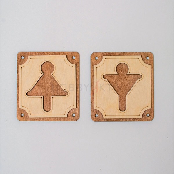  Таблички-указатели дер. М/Ж 2шт 8106