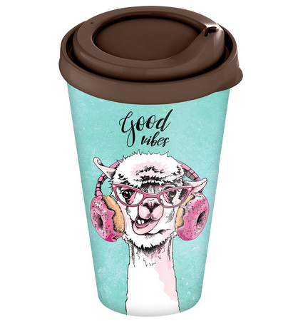  Стакан 0,55л пластиковый с крышкой animals темно-коричневый Funny 223106324/01  