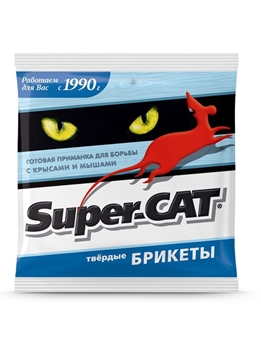  Super-CAT 48г брикет от крыс и мышей (кор.100шт) АО Фирма "Август"