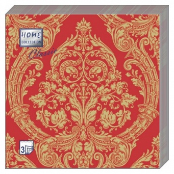  Салфетки бумажные 3-х слойные 33х33см 20шт КОРОЛЕВСКИЙ КРАСНЫЙ Домашний Букет