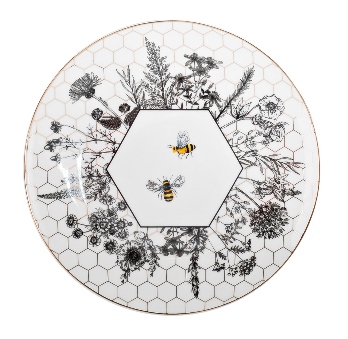  Тарелка закусочная HONEYCOMB пчелки 19,5см (2) GARDA DECOR