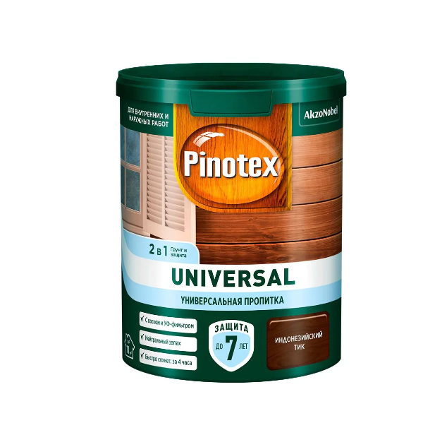  Пропитка Pinotex Universal 2в1 0,9л индонез.тик 5620702