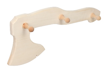  Вешалка для бани деревянная 3 крючка 490х220 Топор липа БШ 31182