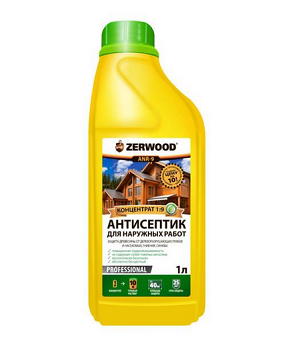  Антисептик для наруж. работ  Zerwood 1л конц.1:9 Ижсинтез Ж