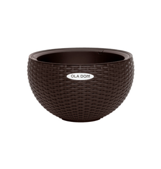  Кашпо 5л подвесное круглое Rattan коричневый OLA DOM
