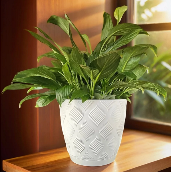  Горшок для цветов 3,7л d19,5см Мираж белый 