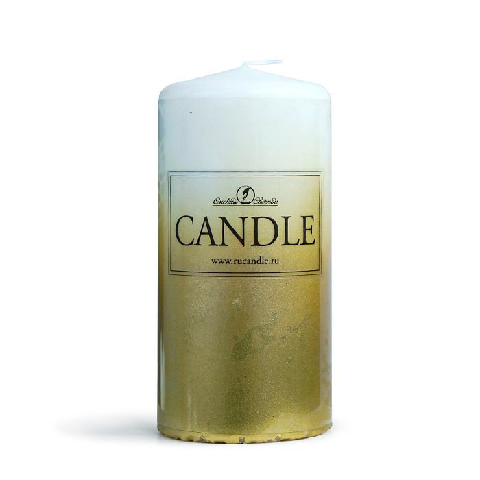  Свеча пеньковая 60х125 золото candle 0302