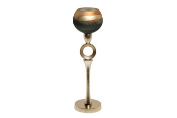 Подсвечник золотисто-зеленый d11х42см 71PN-3182 Garda Decor