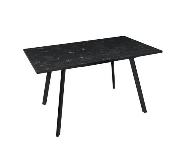  Стол раздвижной KSt 1400-1800*800 Мрамор Кунгур кромка черн каркас черн БП-00021562